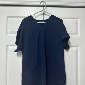 Mandala Navy Blue V-Neck scrub Top